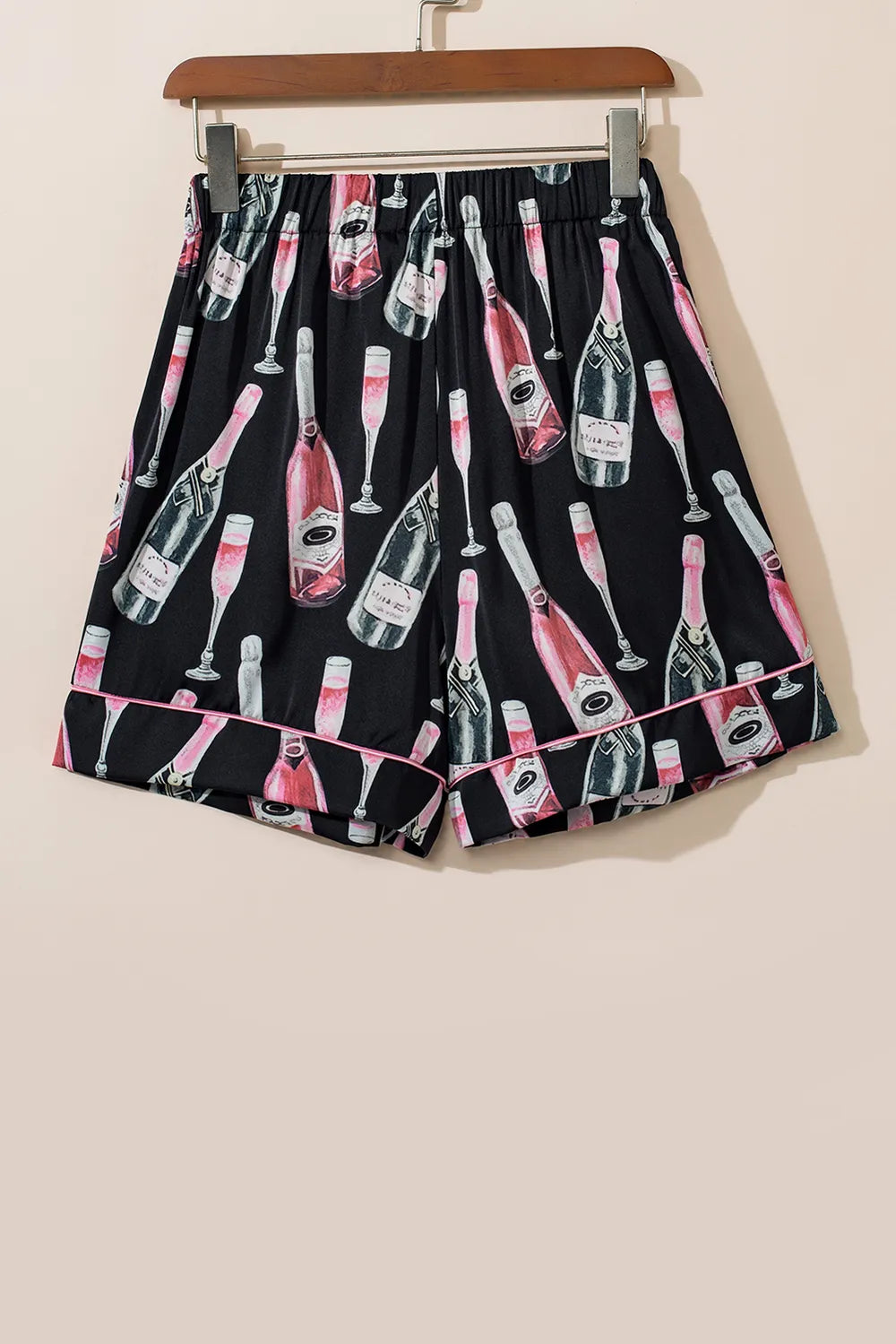 Champagne Print Short Sleeve Top and Shorts Set Carauana Store