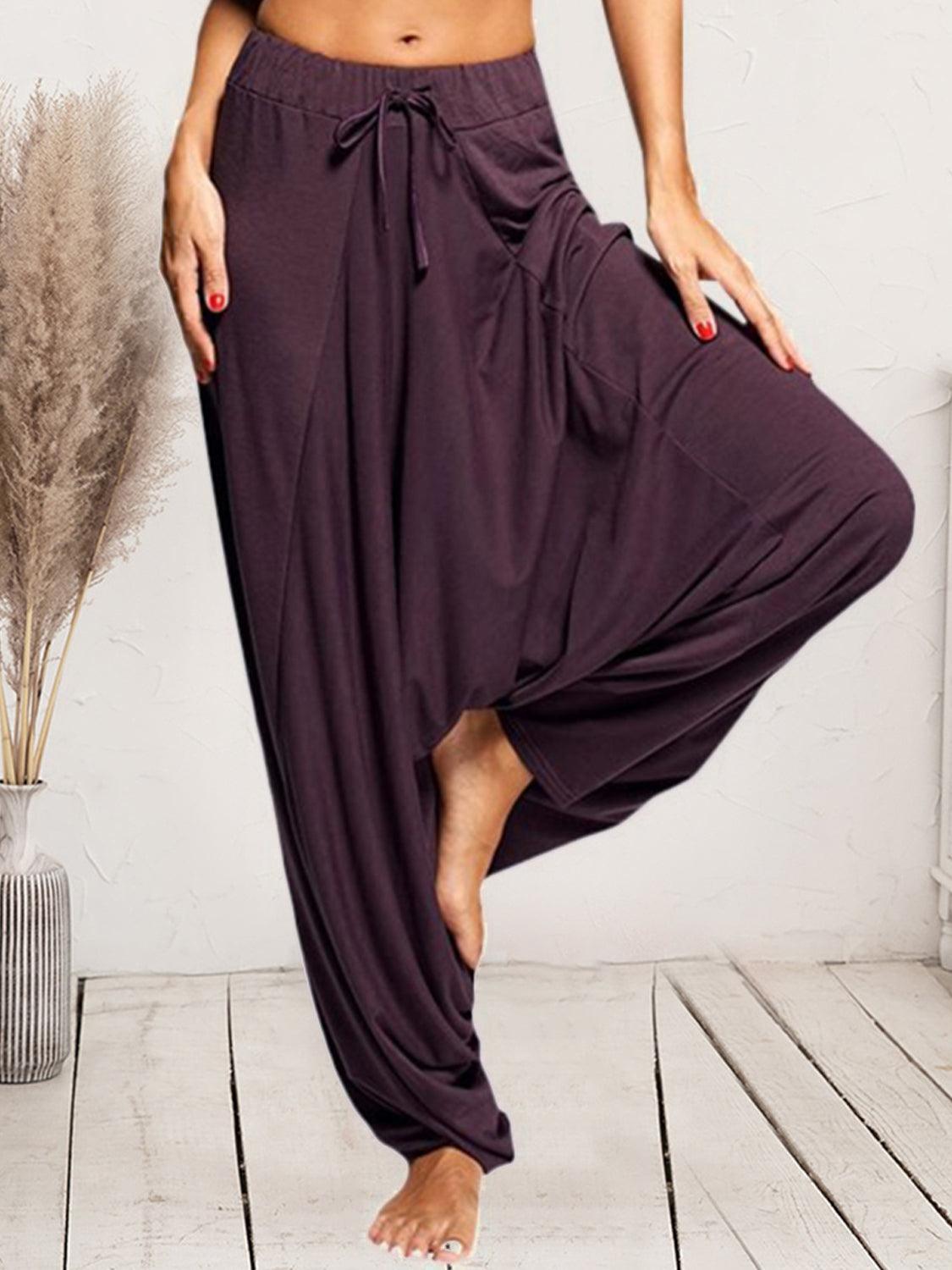 Tied Mid Waist Long Harem Pants Carauana Store