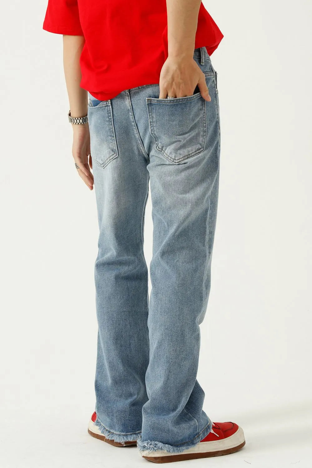 Raw Hem Jeans with Pockets Carauana Store