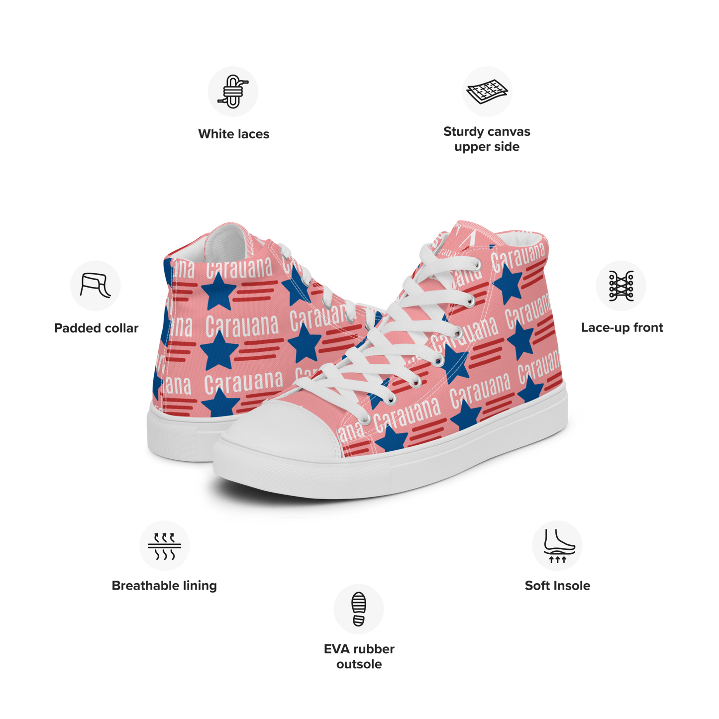 CARAUANA Hip Hop canvas shoes pink USA Carauana Store