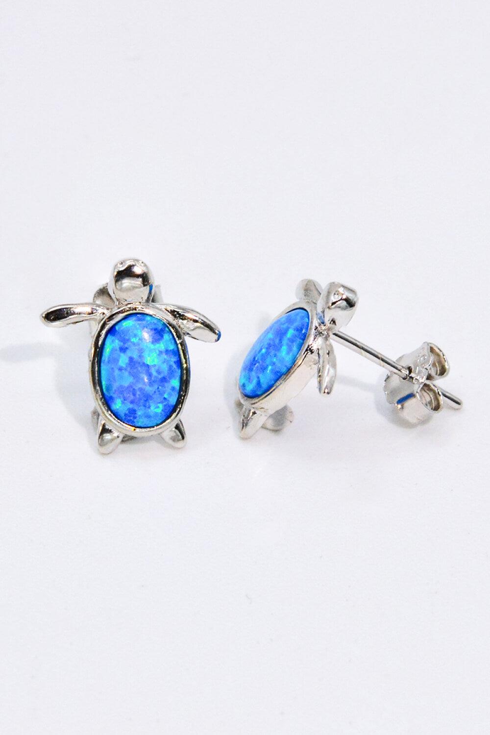 Opal Turtle Stud Earrings