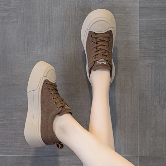 Round Toe Lace Up Platform Sneakers Carauana Store