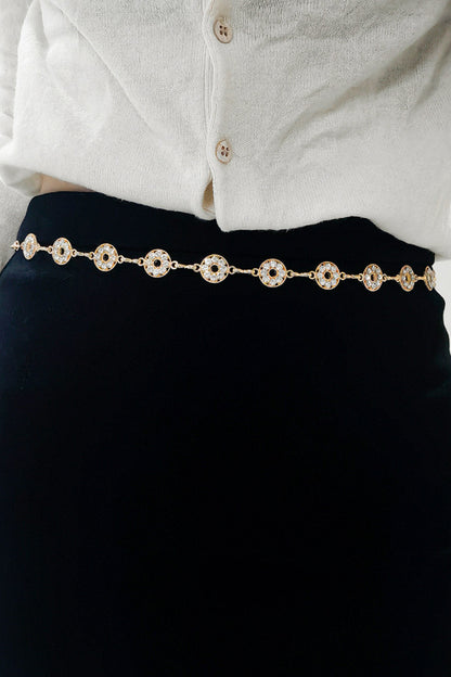 Rhinestone Decor Zinc Alloy Belt Carauana Store