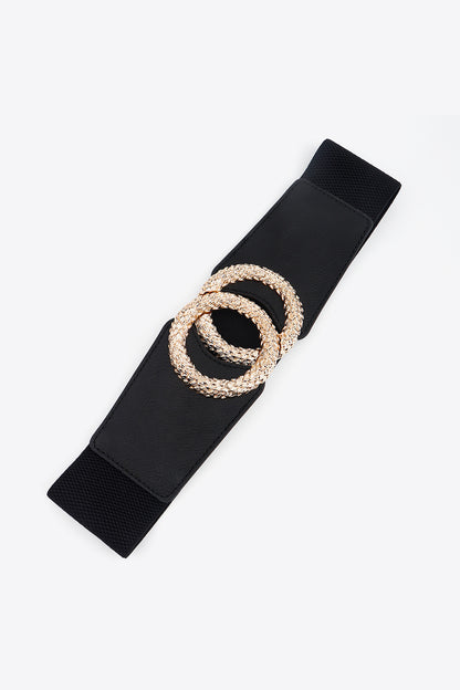 Circle Buckle Elastic Wide PU Belt Carauana Store