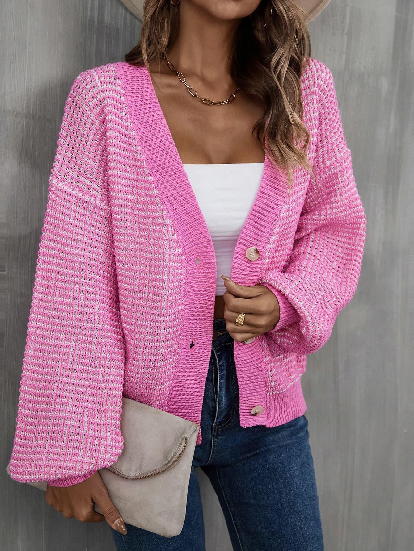 Angel Wings V-Neck Dropped Shoulder Cardigan