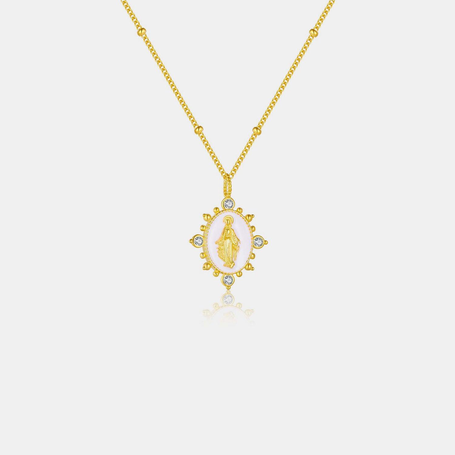 18K Gold-Plated Spring Ring Closure Pendant Necklace