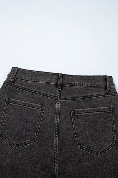 Raw Hem High Waist Denim Shorts
