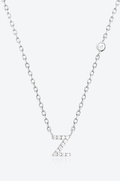 V To Z Zircon 925 Sterling Silver Necklace