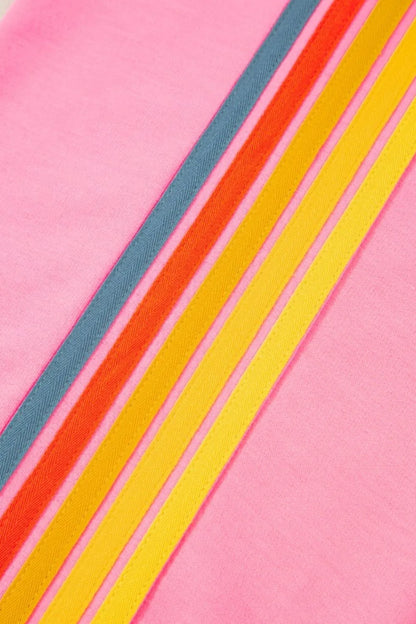 Contrast Striped Elastic Waist Active Pants Carauana Store