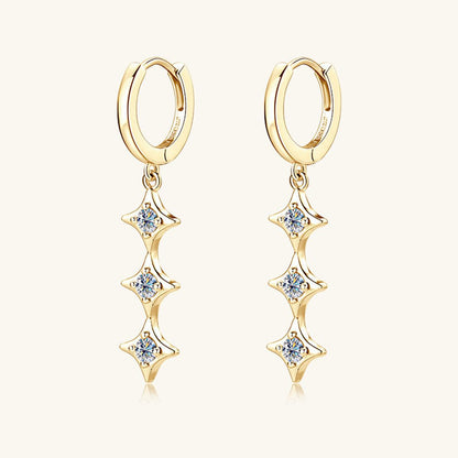 Moissanite 925 Sterling Silver Geometric Shape Earrings