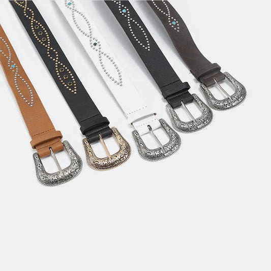 PU Leather Rhinestone Belt Carauana Store
