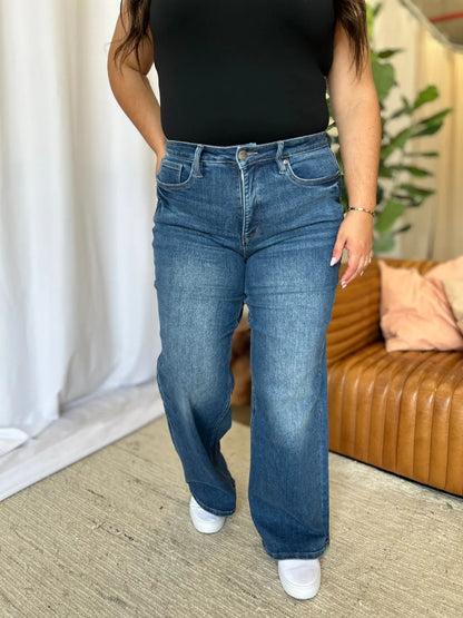 RFM Full Size High Rise Tummy Control Wide Leg Jeans Carauana Store