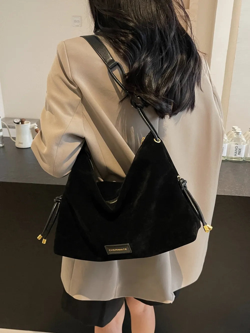Suede Large Shoulder Bag Carauana Store