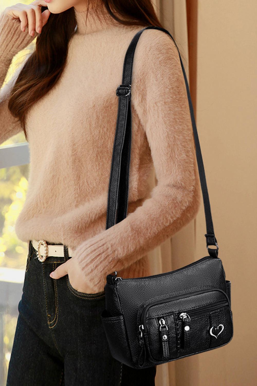 PU Leather Adjustable Strap Shoulder Bag