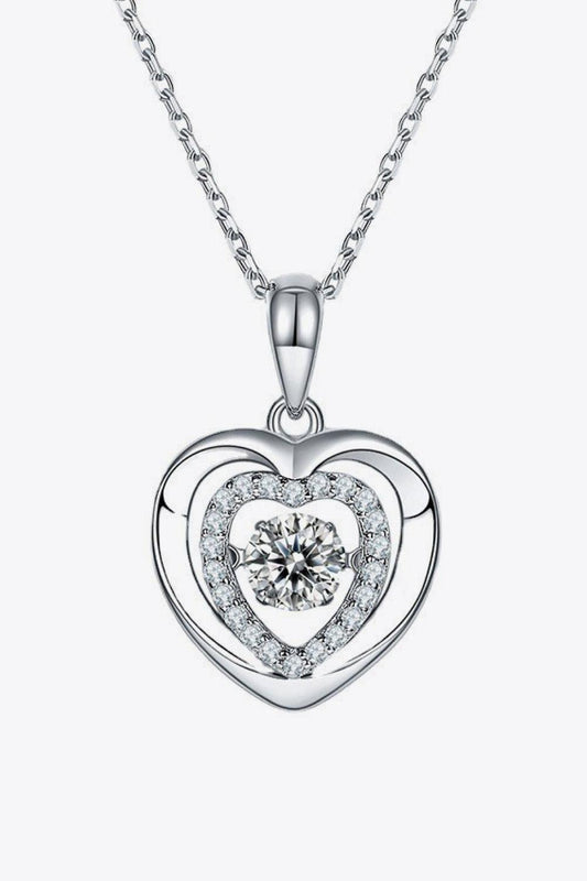 Moissanite Heart Pendant Necklace