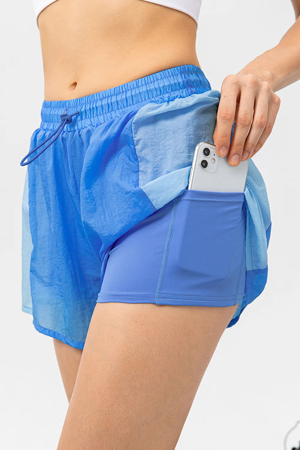 Color Block Drawstring Active Shorts Carauana Store