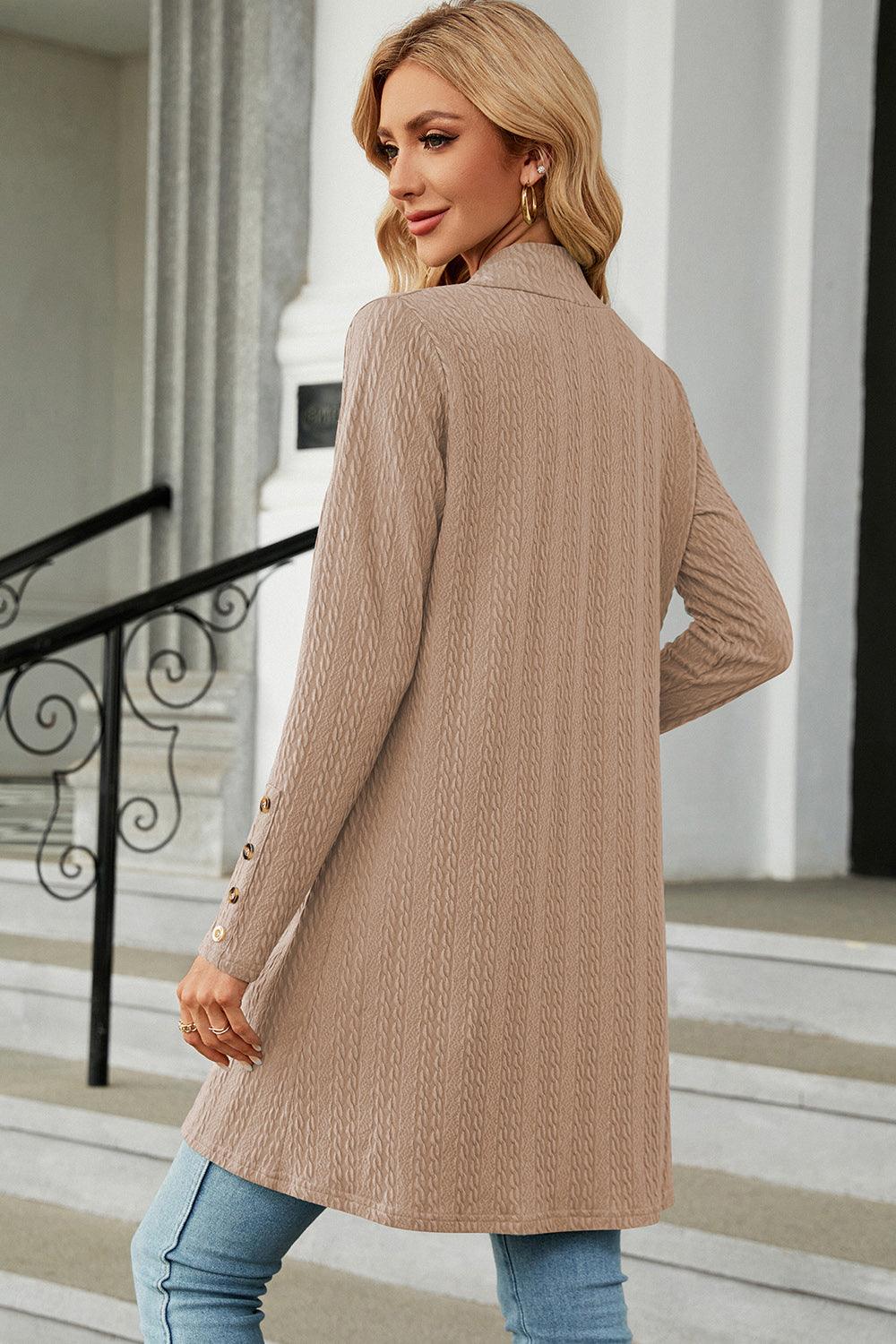 Open Front Long Sleeve Cardigan