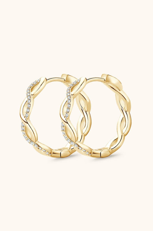 Moissanite Crisscross Hoop Earrings Carauana Store