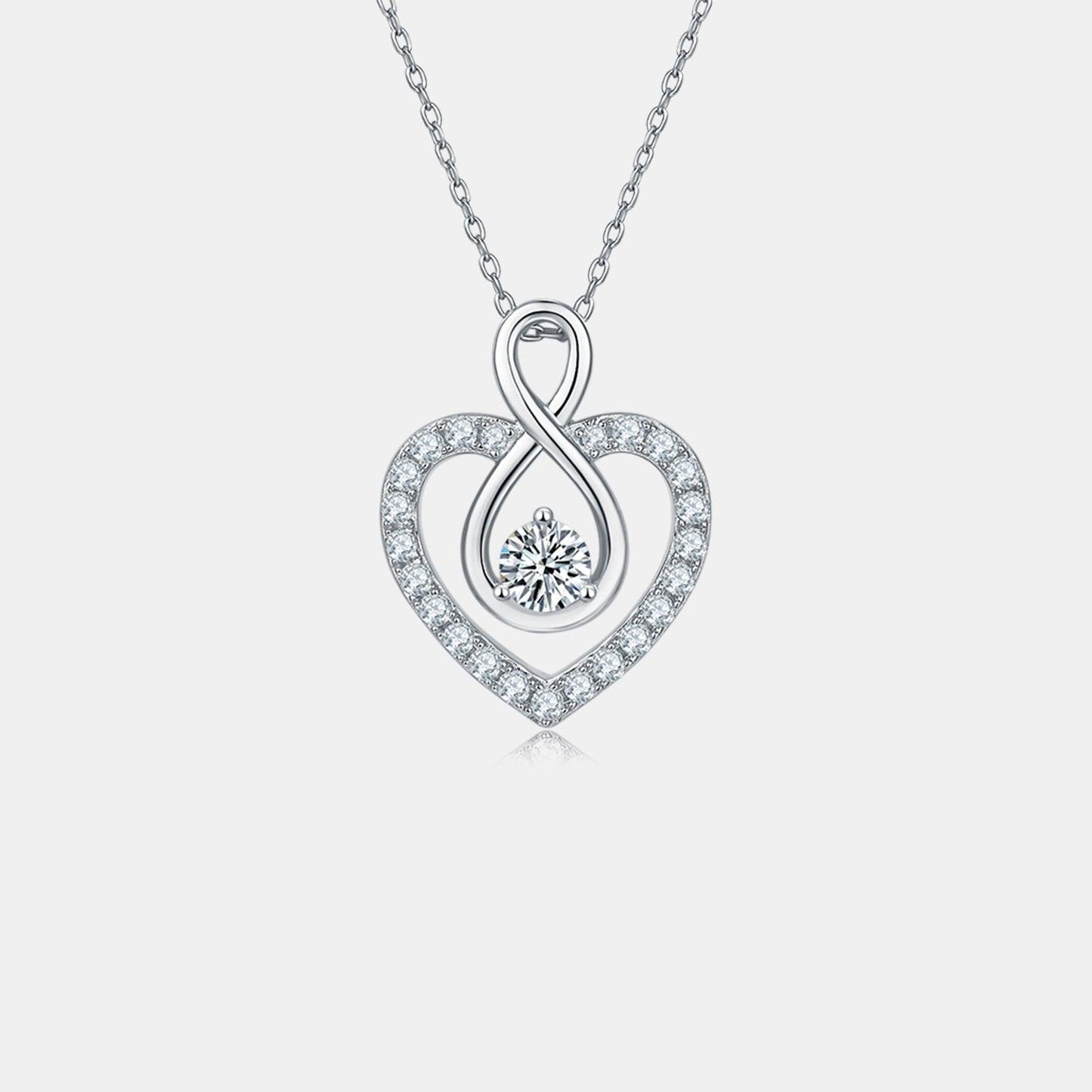 1 Carat Moissanite 925 Sterling Silver Heart Shape Necklace