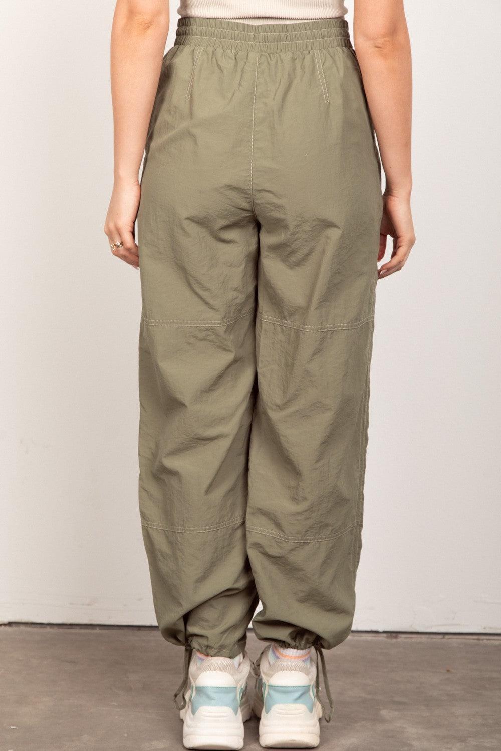 VERY J Drawstring Woven Parachute Joggers