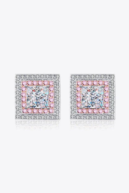 Moissanite Square Stud Earrings