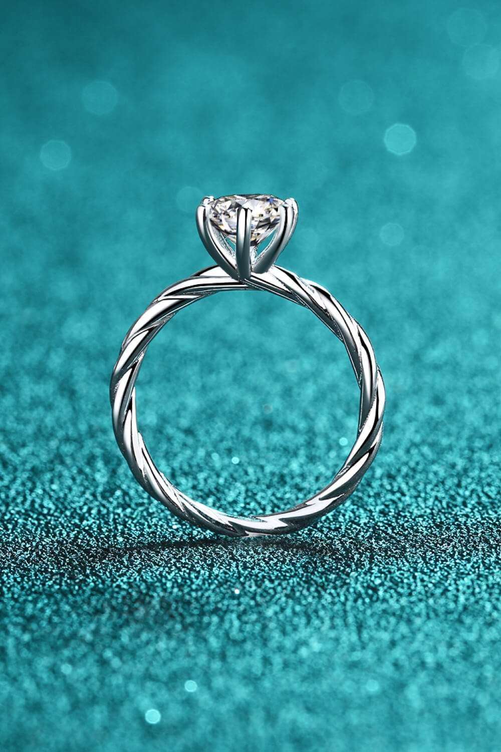 1 Carat Moissanite 6-Prong Twisted Ring Carauana Store