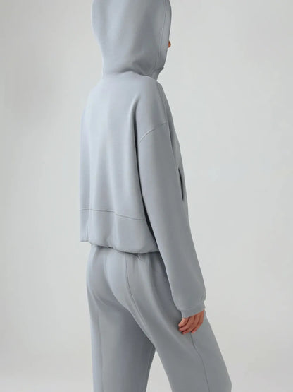 Millennia Zip Up Dropped Shouder Active Hooded Carauana Store