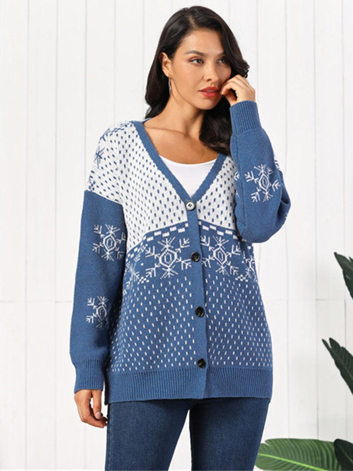 Snowflake Button Down Cardigan