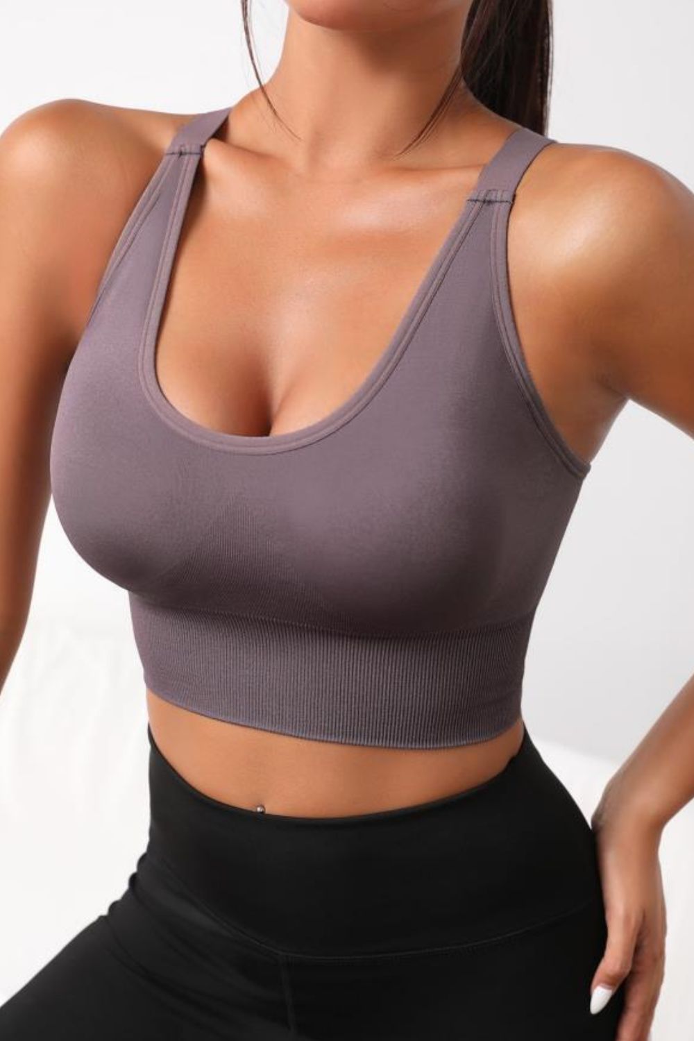 Scoop Neck Long Active Bra Carauana Store