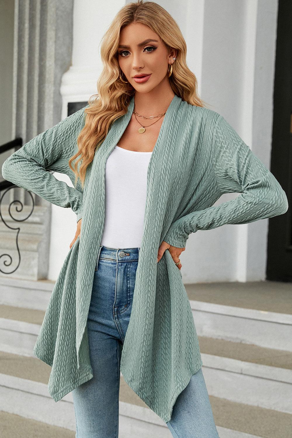 Open Front Long Sleeve Cardigan