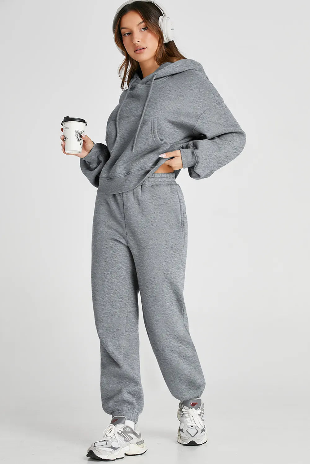 Dropped Shoulder Hooded Top and Pants Active Set Carauana Store