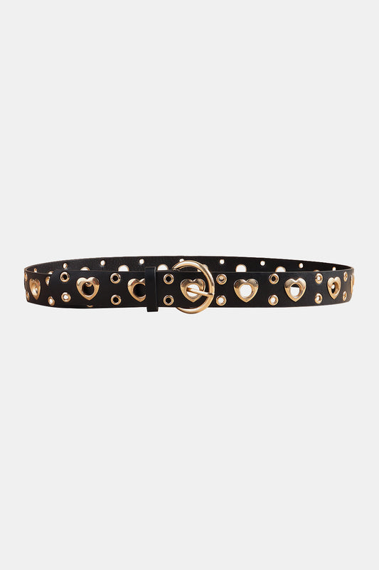 Heart Shape Alloy Detail PU Leather Belt Carauana Store