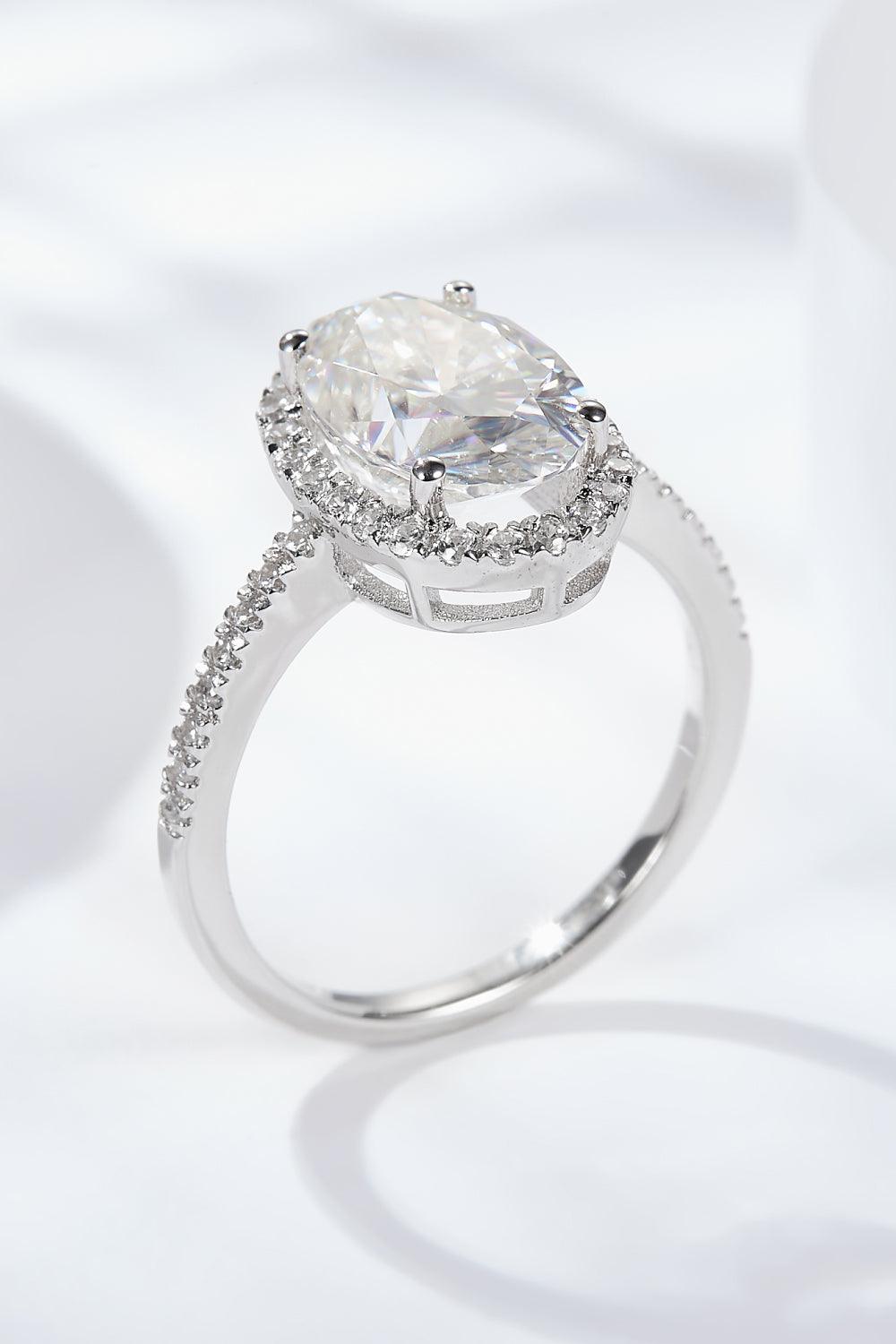 4.5 Carat Moissanite Halo Ring