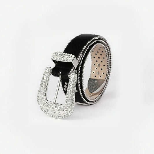 PU Leather Inlaid Rhinestone Belt Carauana Store