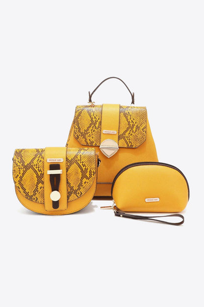 Nicole Lee USA Python 3-Piece Bag Set