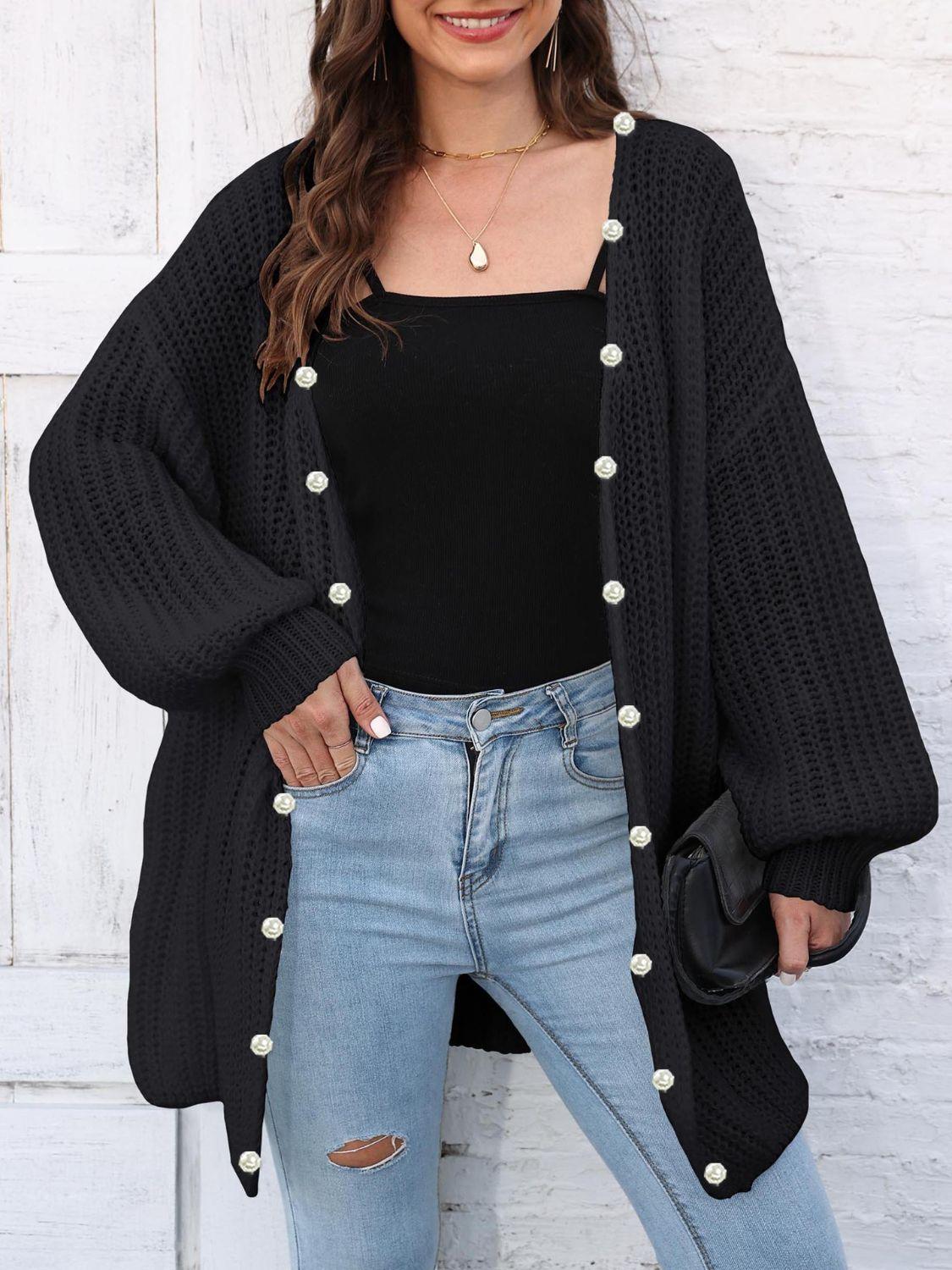 Open Front Long Sleeve Cardigan