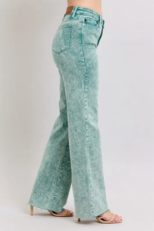 Judy Blue Full Size High Waist Garment Dyed Raw Hem Dad Jean Plus Size Carauana Store