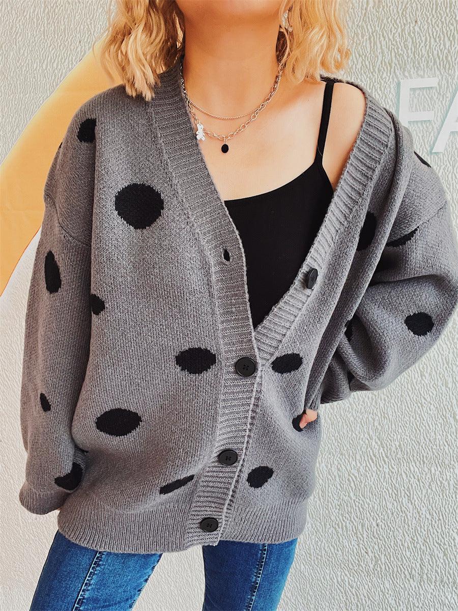 Polka Dot Button Up Cardigan