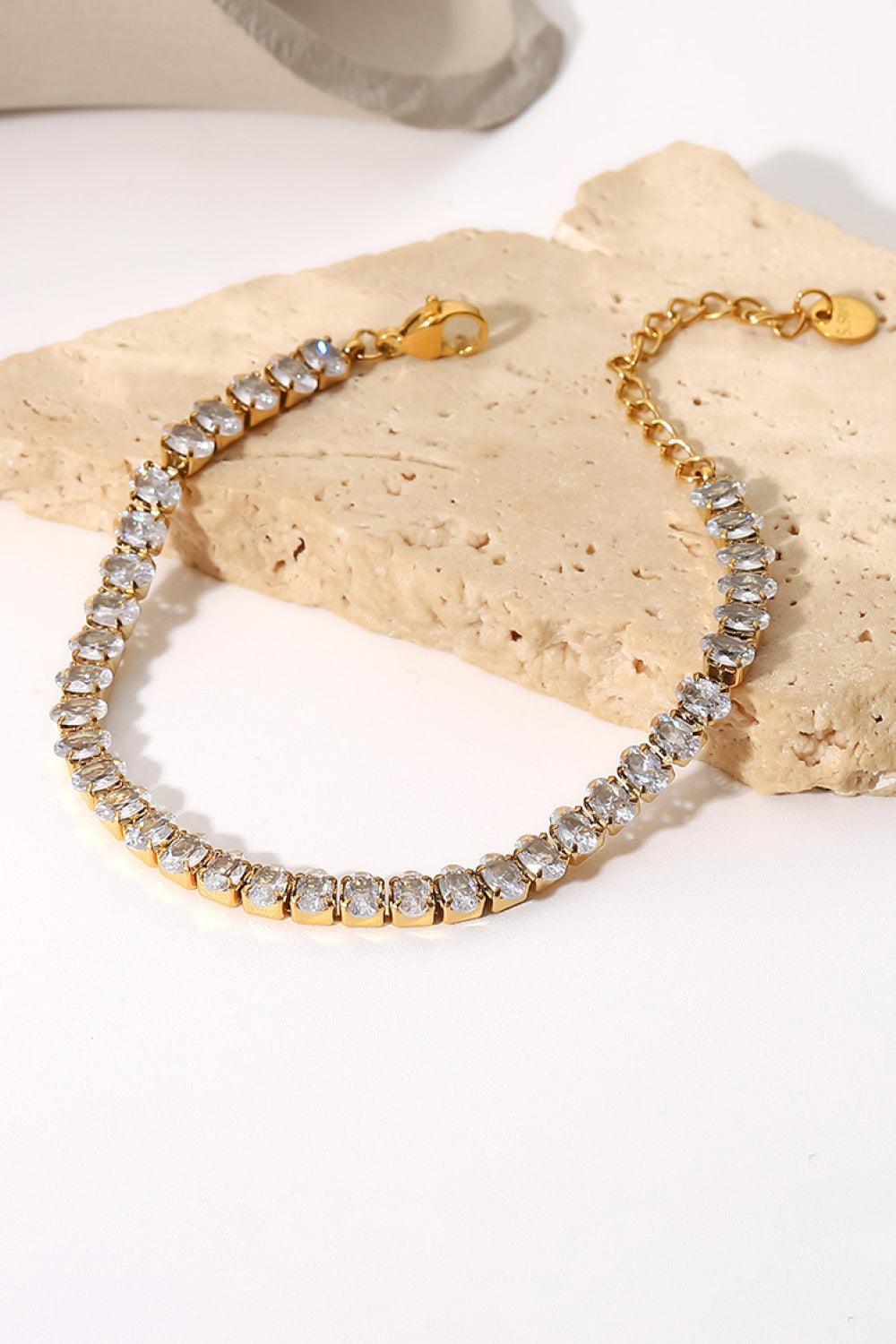 Inlaid Zircon 18K Gold Plated Bracelet