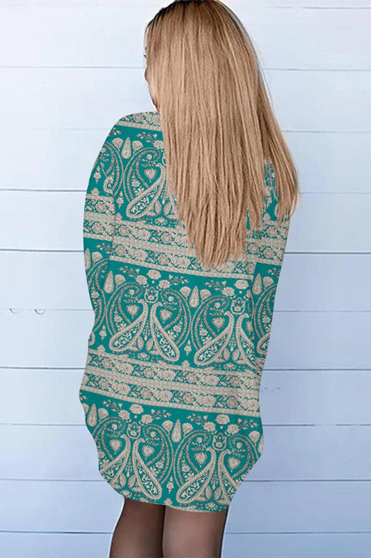 Printed Long Sleeve Cardigan Carauana Store