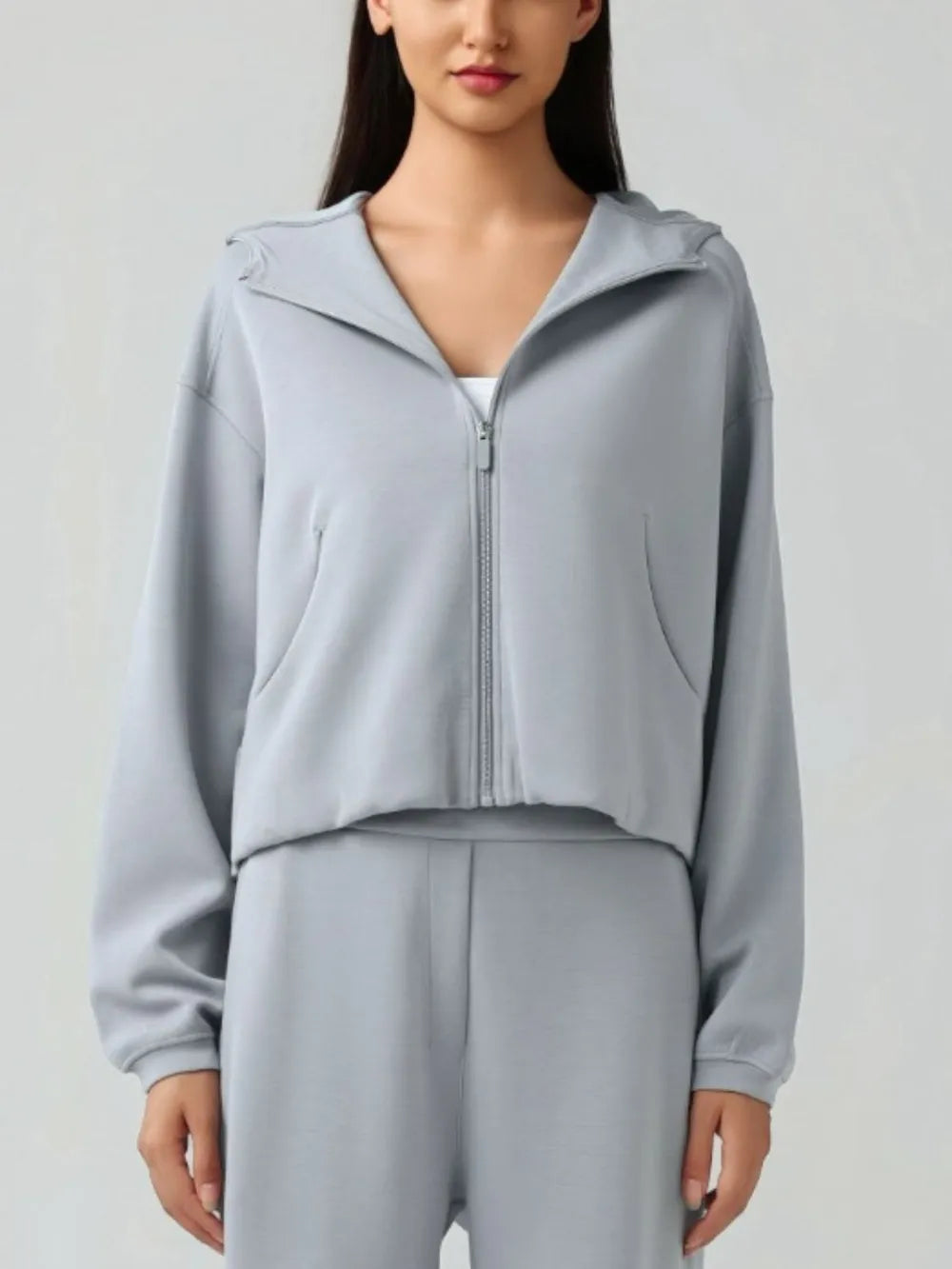 Millennia Zip Up Dropped Shouder Active Hooded Carauana Store