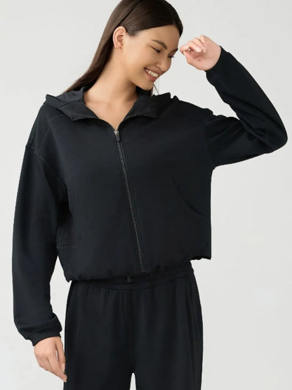 Millennia Zip Up Dropped Shouder Active Hooded Carauana Store