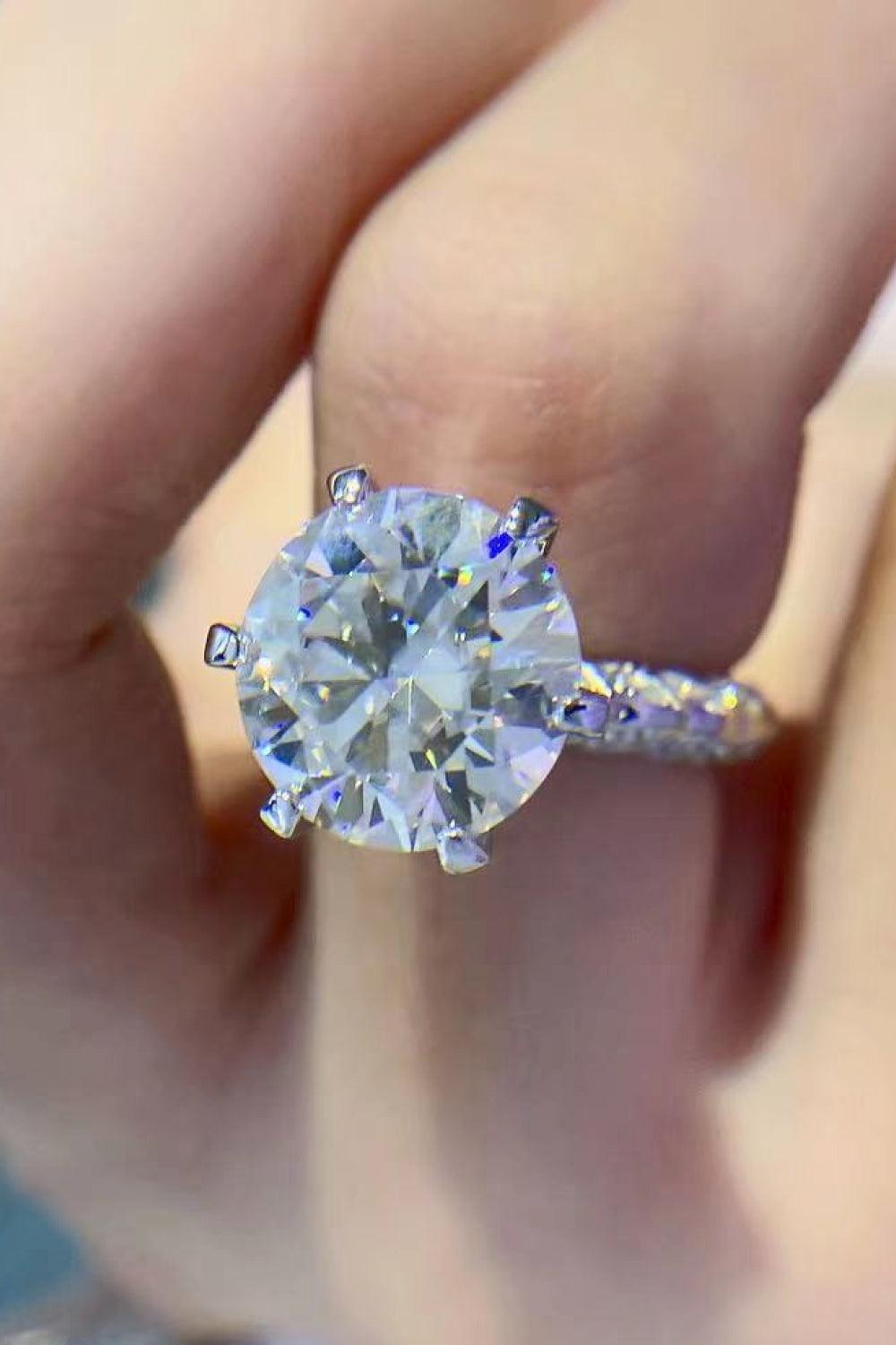 Forever Love Side Stone 5 Carat Moissanite Ring