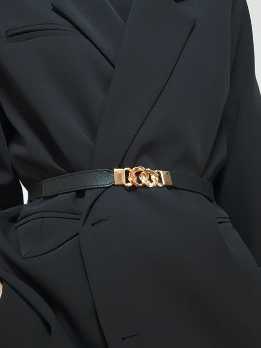 Zinc Alloy Buckle Elastic PU Belt Carauana Store