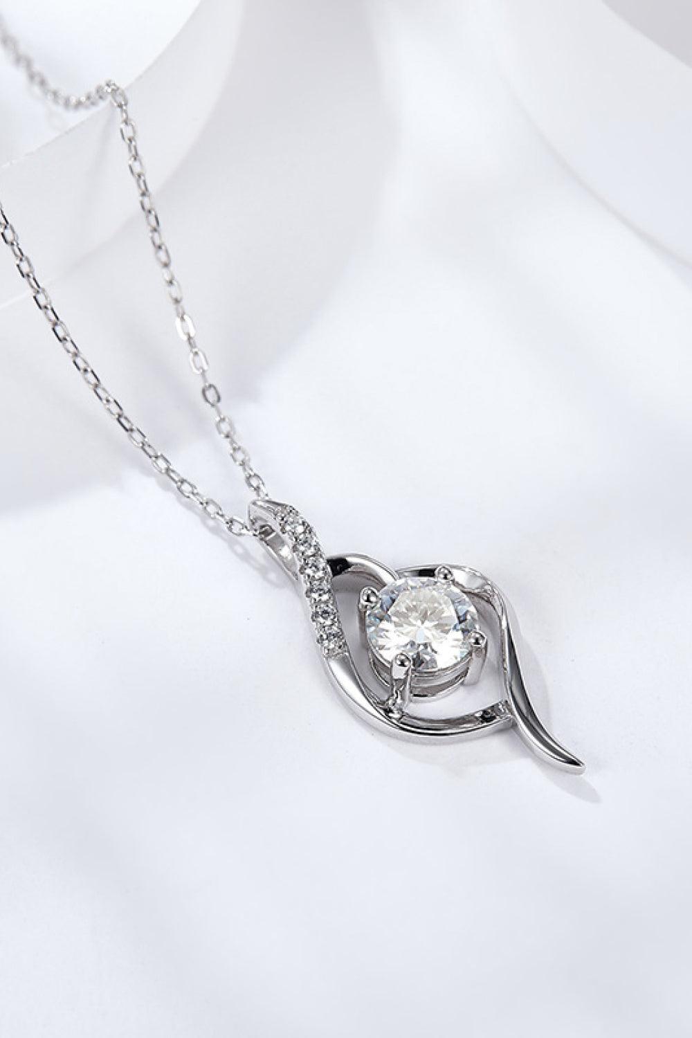 Platinum-Plated 1 Carat Moissanite Pendant Necklace