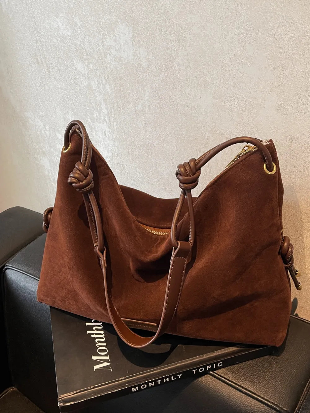 Suede Large Shoulder Bag Carauana Store