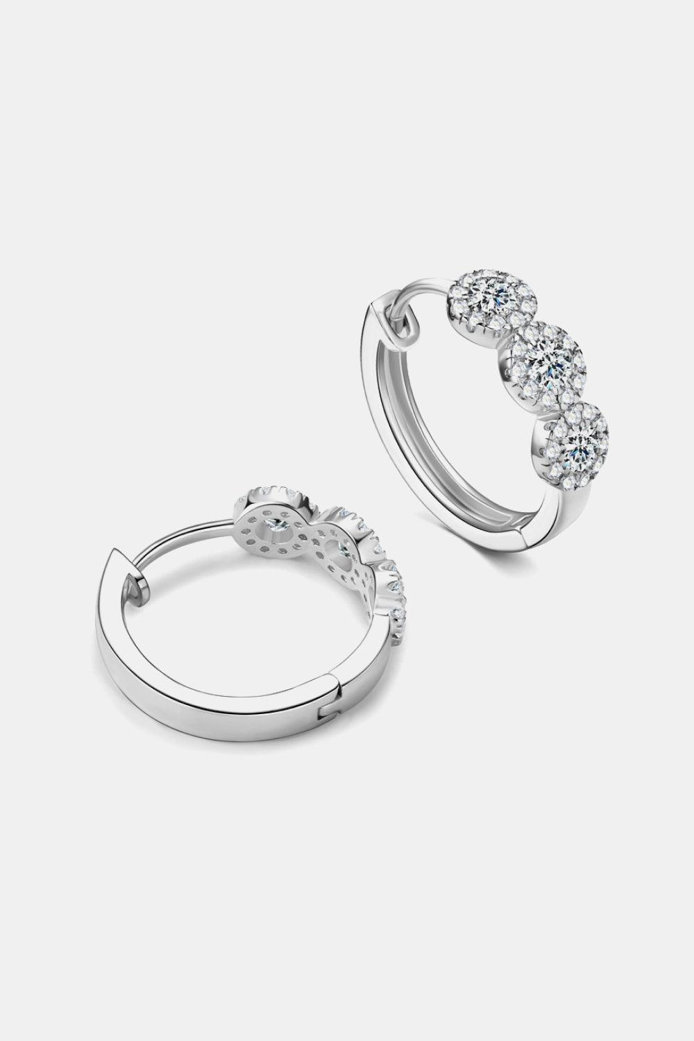 Moissanite 925 Sterling Silver Huggie Earrings