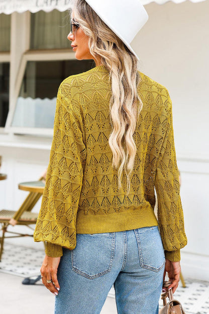 Openwork V-Neck Cardigan