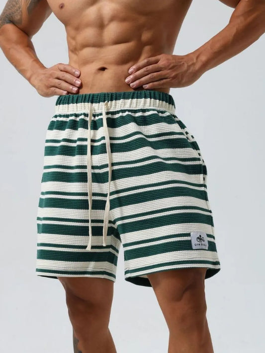 Men's Plus Size Drawstring Striped Shorts Carauana Store