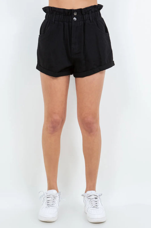 American Bazi High Waist Paper Bag Shorts Carauana Store